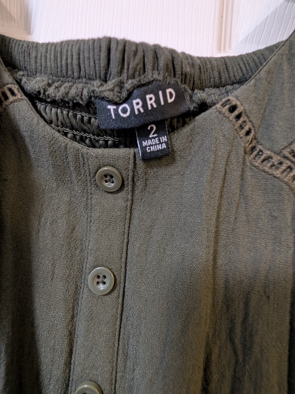 Torrid Size 2X (2) Olive Green Button Bodice Strappy Maxi Dress - Picture 3 of 11